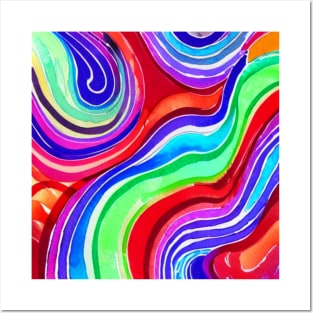 Watercolor Swirl Pattern Posters and Art